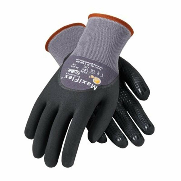 Bouton 15G Gray Nylon Black 0.75 MicrofFoam Grip On Palm Glove Large 112-34-845/L